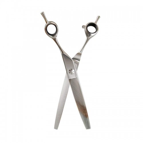 TESOURA TOSA SEMI DENTADA CURVA CHROME