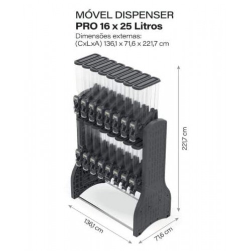 MOVEL DISPENSER PRO 16X25 PRETO